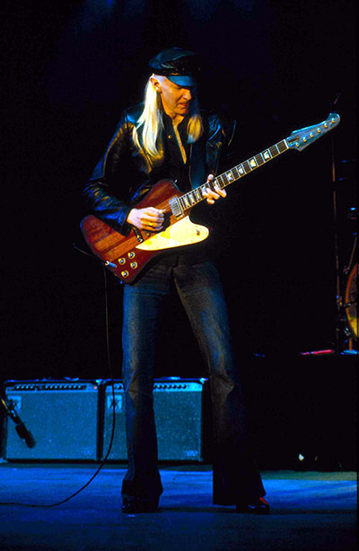 Photo of Johnny Winter, Jon Paris, Bobby Torello at Lorely Festival 1980 